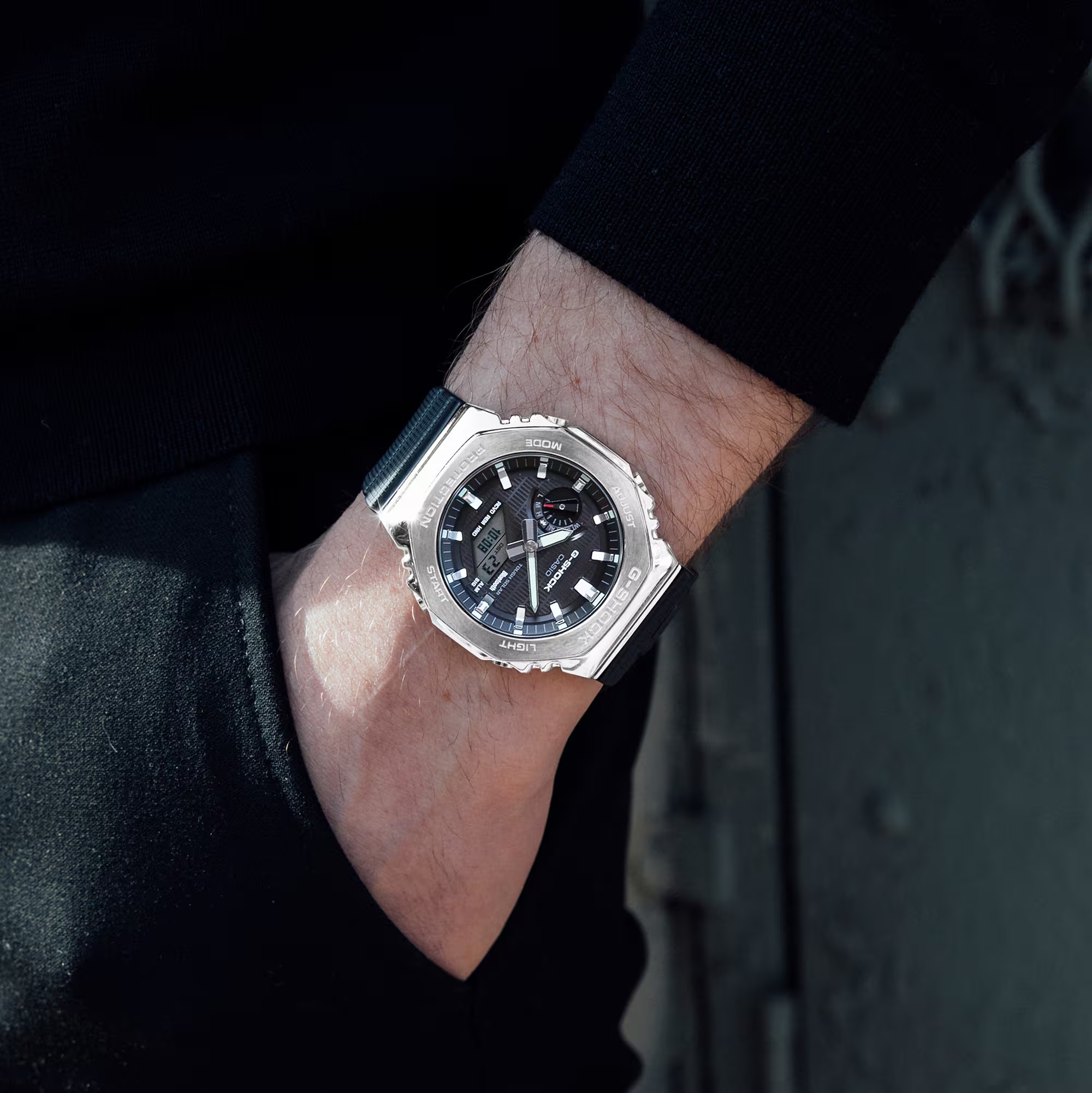 G-SHOCK GBM-2100 metal-covered watches in three colors